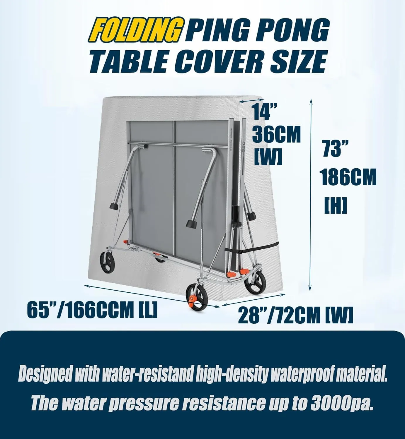 Ping Pong Table Cover 600D Heavy Duty Waterproof for Outdoor & Indoor Foldable 9 x 5 FT Folding Table Tennis Tables