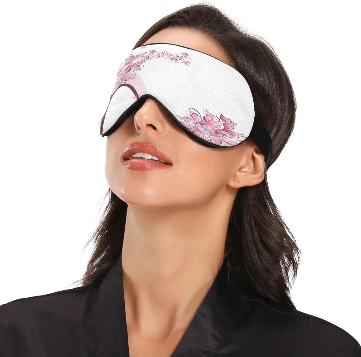 Pink High Heel Sleep Mask Light Blocking Eye Mask for Sleeping with Adjustable Strap Butterflies Soft Lightweight Eye Cover Blindfold for Men Women Work Travel Naps