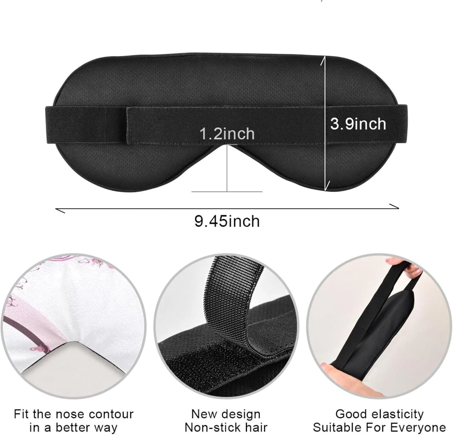 Pink High Heel Sleep Mask Light Blocking Eye Mask for Sleeping with Adjustable Strap Butterflies Soft Lightweight Eye Cover Blindfold for Men Women Work Travel Naps