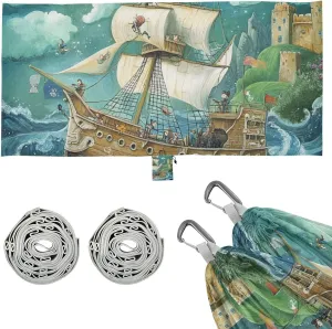 Pirate Ship Sailing Mysterious Sea Hammocks with Hanging Rope Hanging Hammock for Outside Camping Essentials