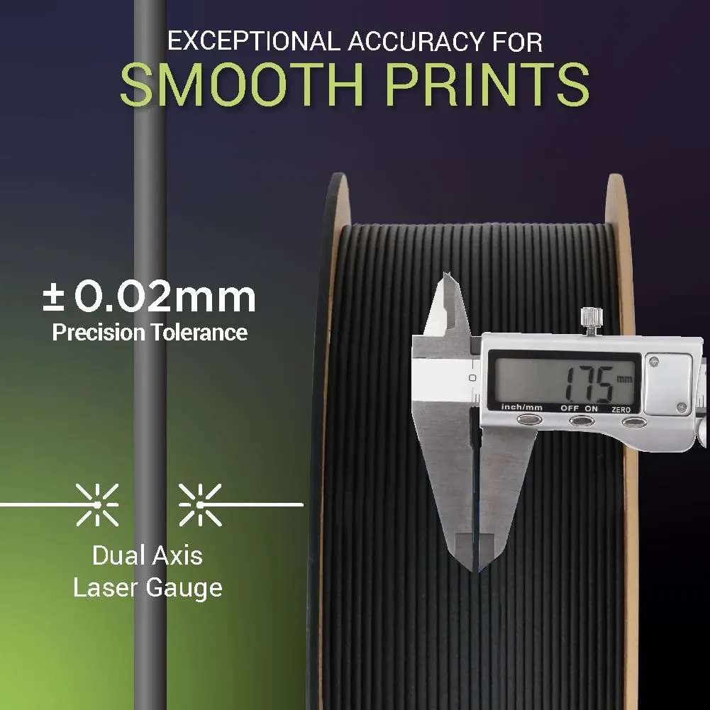 Polymaker Fiberon PA612-CF Carbon Fiber Nylon Filament 1.75mm Black 0.5kg, Fiberon PA612-CF Strong & Low Moisture Sensitive Nylon 1.75mm 3D Printing Filament
