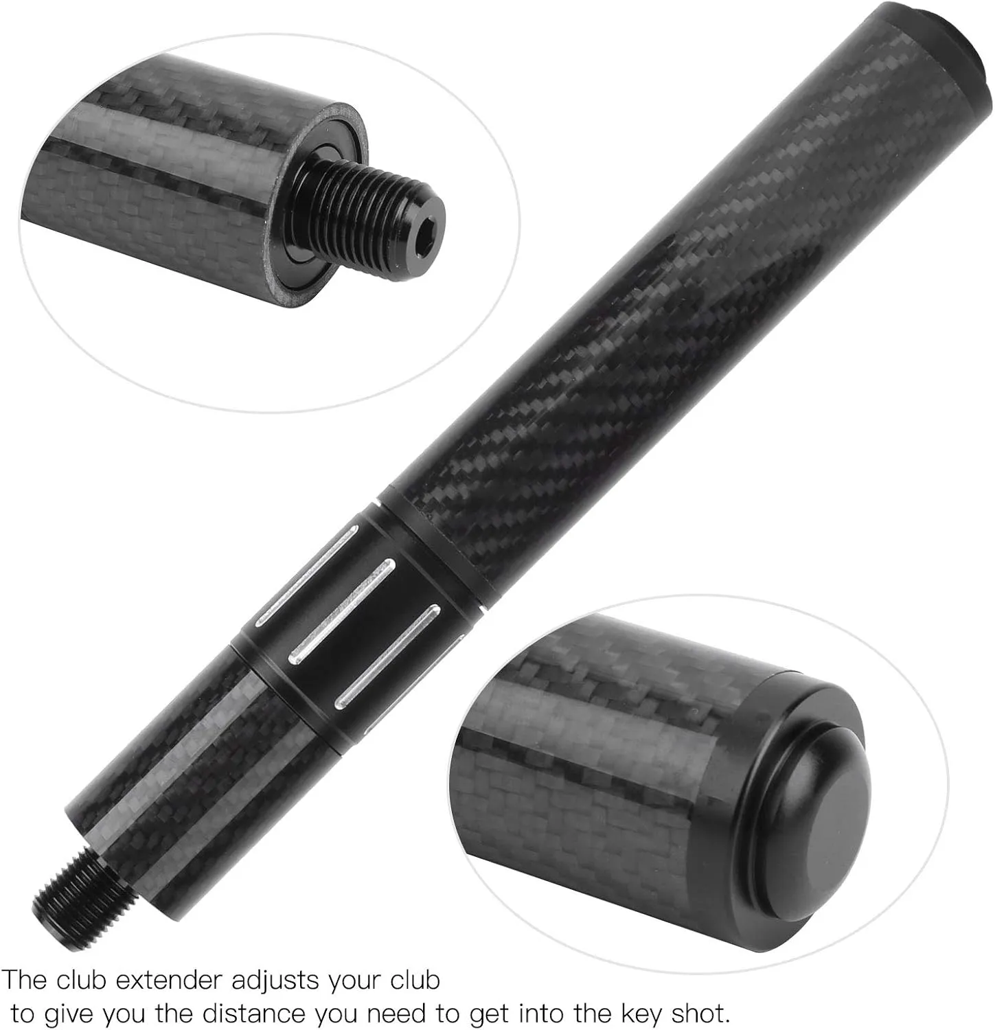 Pool Extension, Pool Extension Pole Sand Grinding Handle Carbon Fiber   Aluminum Adjustable Telescopic Billiard Extension for MEZZ PREOAIDR Billiards (#2)