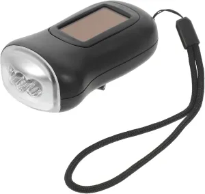POPETPOP Portable Hand Crank Flashlight Solar Power Led Light for Camping and Hiking Compact Emergency Flashlight for and Power Outages