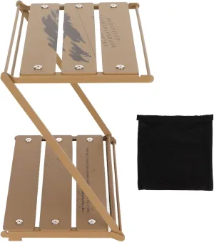 Portable Aluminium Alloy Folding Camping Table, Lightweight and Sturdy for Outdoor Activities, Double Deck Design, Easy to Fold and Carry with Storage Bag