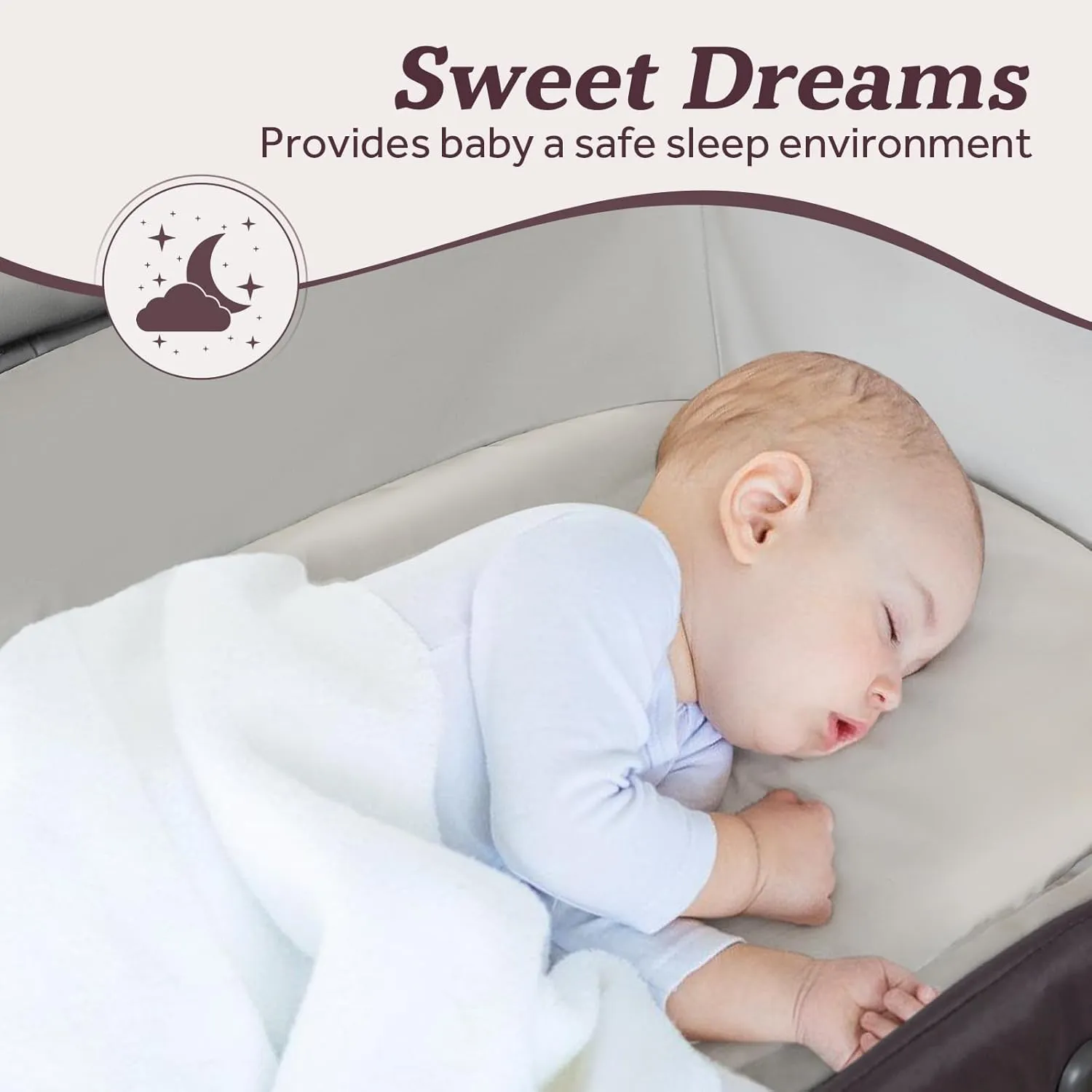 Portable Baby Playard 4 in 1 Design, Foldable Baby Playpen with Removable Bassinet, Canopy and Changing Table, Infant Playrad, Nursery Center Travel Crib