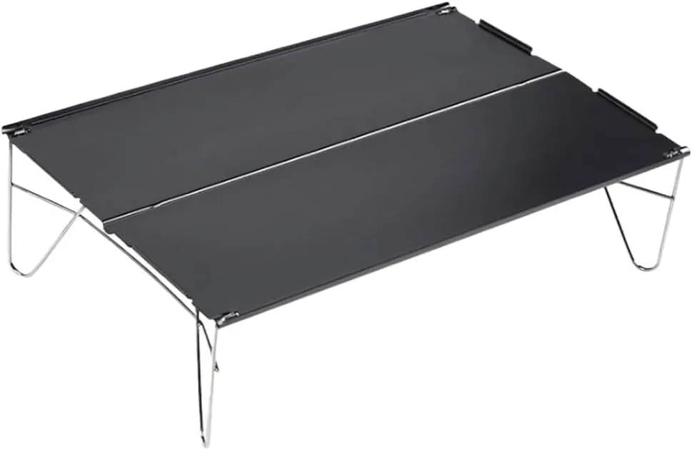 Portable Beach Table Camping Folding Table Mini Folding Portable Picnic Camping Table with Aluminum Legs Roll Up Table Folding Camping Table, 36*25*10cm, Black