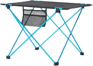 Portable Beach Table Durable Camping Table Aluminum Folding Table Prefect for Outdoor Picnic Multifunctional Table Folding Camping Table (Color : Blue, Size : 56 * 43 * 41cm)