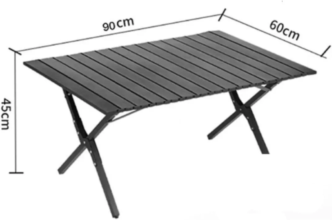 Portable Beach Table Folding Camping Table with Carry Bag Lightweight Roll-Up Table Aluminum Folding Camp Table Folding Camping Table