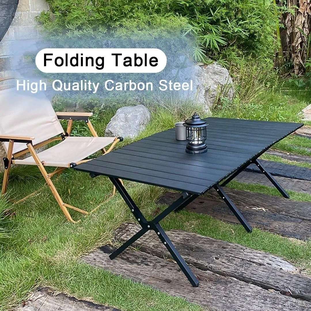 Portable Beach Table Folding Camping Table with Carry Bag Lightweight Roll-Up Table Aluminum Folding Camp Table Folding Camping Table