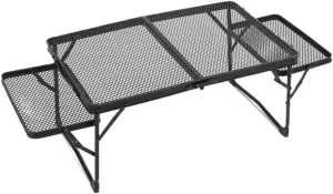 Portable Beach Table Outdoor Camping Grill Side Table Aluminium Folding Picnic Table with Height Adjustable Folding Camping Table, 60*40cm