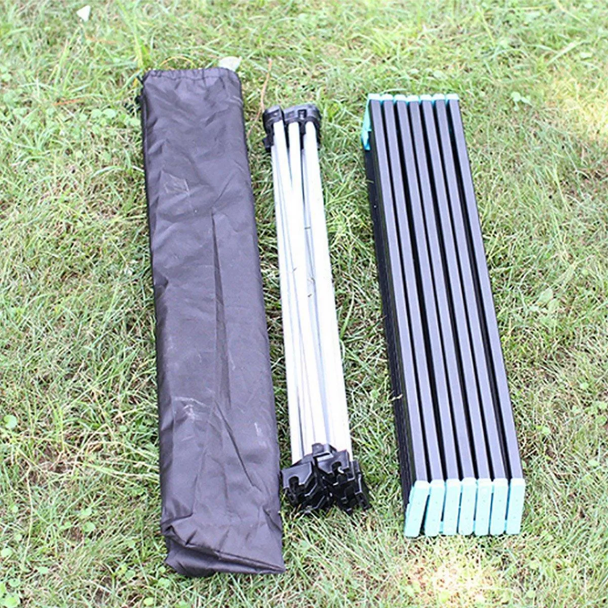 Portable Black Folding Table for Camping Trip BBQ Outdoor Picnic Stall Table