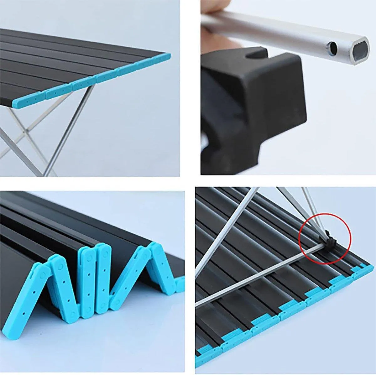 Portable Black Folding Table for Camping Trip BBQ Outdoor Picnic Stall Table