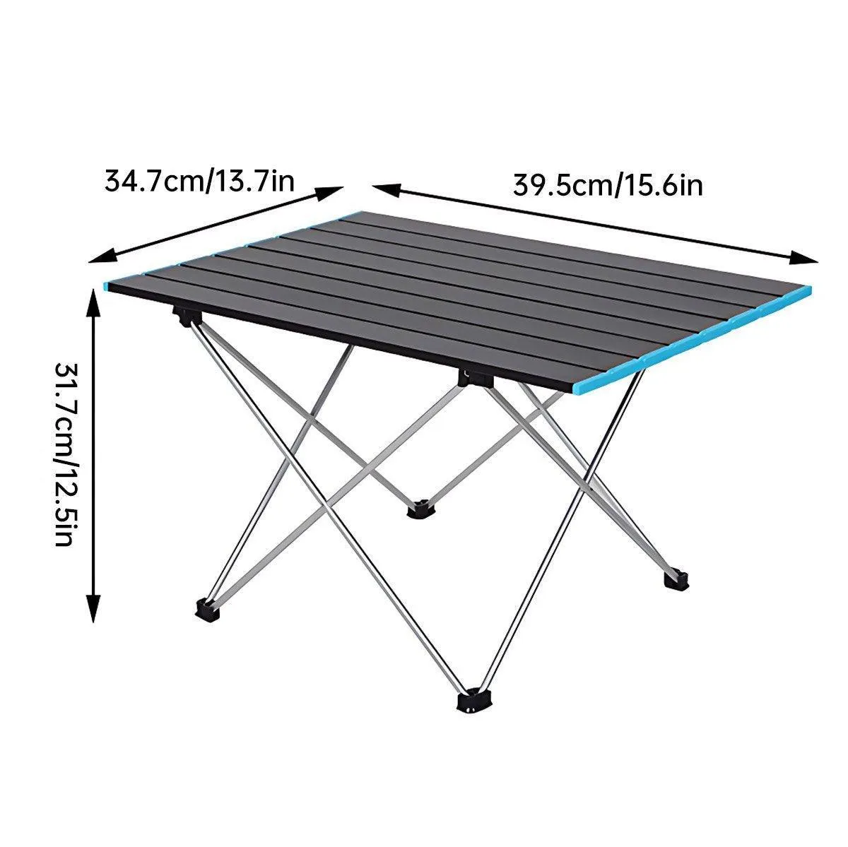 Portable Black Folding Table for Camping Trip BBQ Outdoor Picnic Stall Table