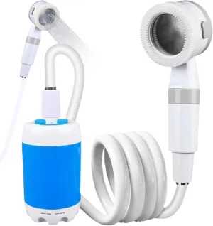 Portable Camping Shower, 2 Levels Electric USB Portable Shower, Waterproof Outdoor for Camping, Hiking, Travel, Car Washing, Pet Cleaning USB