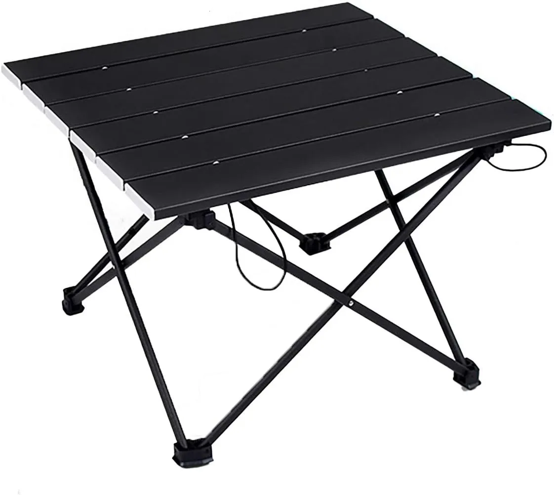 Portable Camping Table Aluminum Alloy Folding Ultra-Light Camping Table Equipped with a Carrying Bag Easy to Store Suitable for Camping Hiking Fishing Picnic Sports Travel