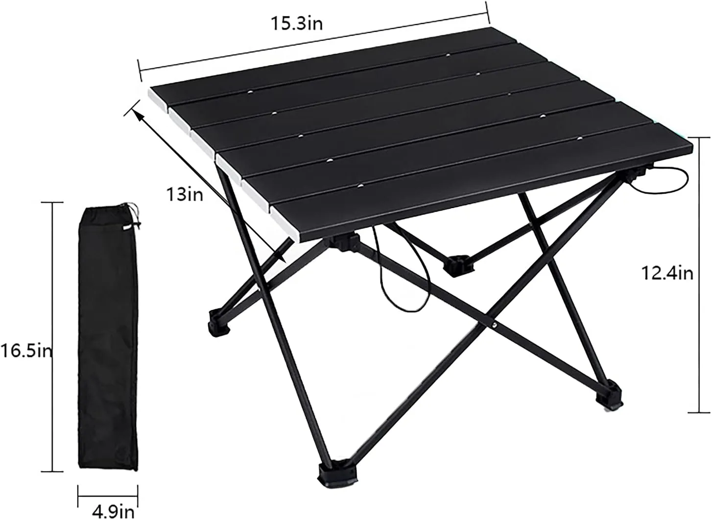 Portable Camping Table Aluminum Alloy Folding Ultra-Light Camping Table Equipped with a Carrying Bag Easy to Store Suitable for Camping Hiking Fishing Picnic Sports Travel