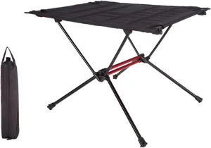 Portable Camping Table, Aluminum Folding Table Ultralight Camp Table Prefect for Outdoor, Picnic, BBQ, Festival, Beach, Home Garden Use - Black