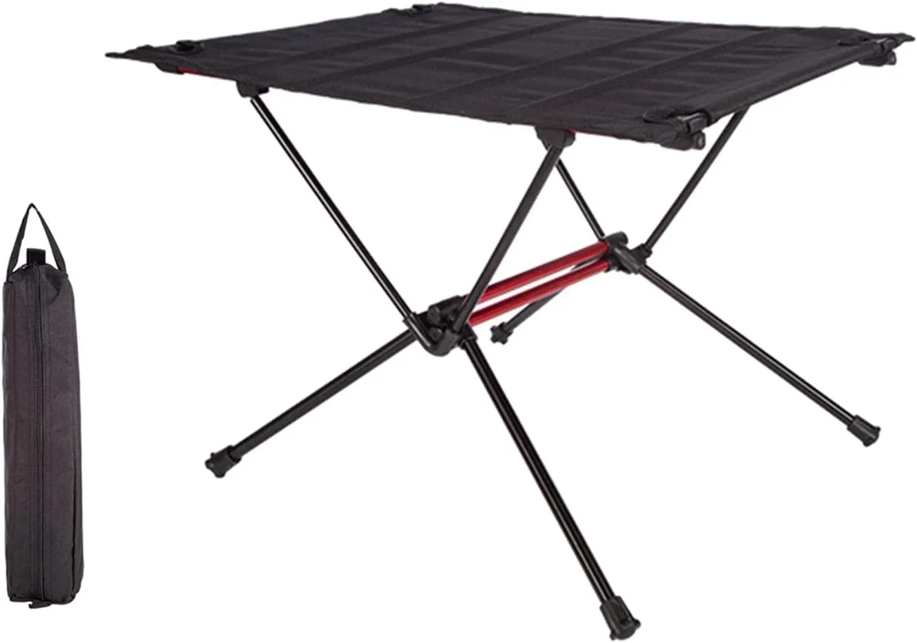 Portable Camping Table, Aluminum Folding Table Ultralight Camp Table Prefect for Outdoor, Picnic, BBQ, Festival, Beach, Home Garden Use - Black