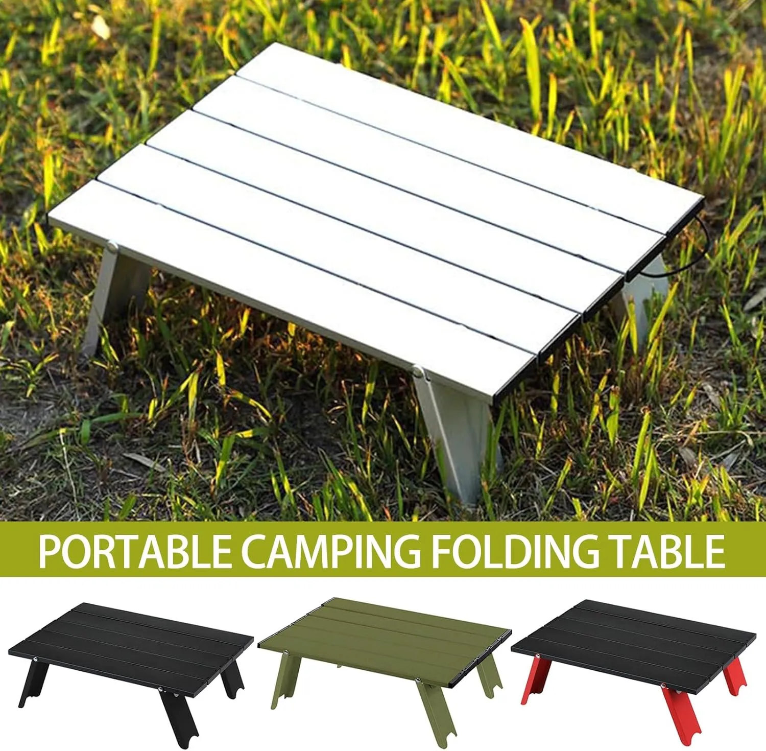 Portable Camping Table, Durable Rustproof Long Lasting Stable Ultralight Aluminum Folding Beach Table Collapsible Camping Table for Camping Hiking Backpacking Outdoor Picnic