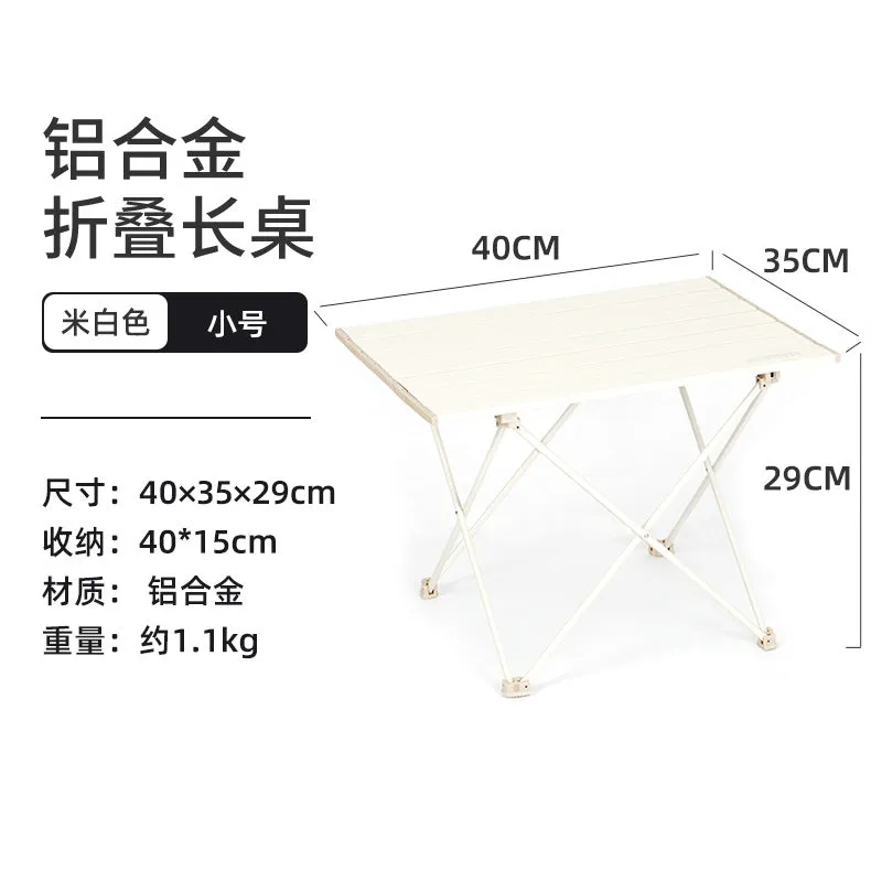 Portable Camping Table, Foldable Aluminum Alloy Table for Outdoor Picnic