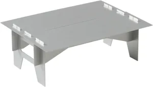 Portable Camping Table, Outdoor Lightweight Folding Camping Dining Table, Small Aluminum Foldable Picnic Table for Beach, BBQ, Cooking, Hiking, Backyards, Party, Silver, 981256