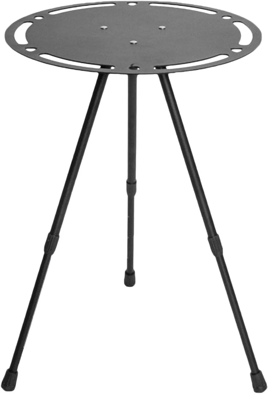 Portable Camping Table, Round Aluminum Picnic Table, Easy to Install, Height Adjustable, with Storage Bag, Camping Table for Beach, Hiking, Camping./Ferrous/Hollow Aluminum Surface