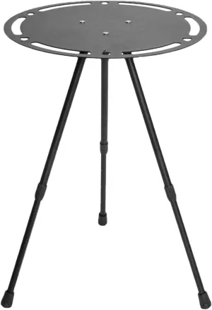 Portable Camping Table, Round Aluminum Picnic Table, Easy to Install, Height Adjustable, with Storage Bag, Camping Table for Beach, Hiking, Camping./Ferrous/Hollow Aluminum Surface