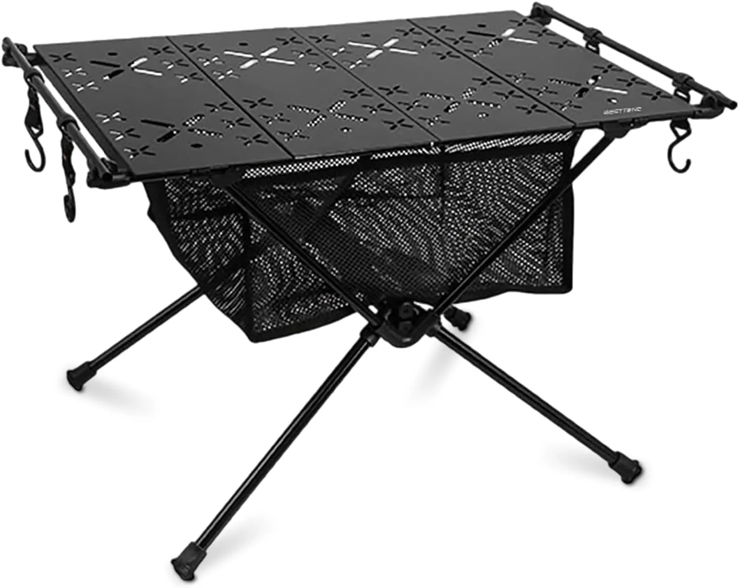 Portable Camping Table,Beach Table with Storage and Carrying Bag,Folding IGT Table,Ultralight Aluminum Compact Camp Table for Camping Beach Picnic, Black
