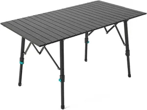 Portable Camping Table,Lightweight Outdoor Folding Table with 2 Adjustable Heights of,Small Compact Picnic Aluminium Table with Carry Bag
