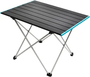 Portable Camping Tables Aluminum Roll up Table Small Folding Table for Camping Hiking Picnic Fishing BBQ (22.05"x15.94"x15.75")