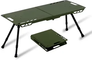 Portable Camping Tables, Folding Table with Hook, Portable Aluminum Table, Adjustable, Camp Table for Sand/Picnic/Fishing/Hiking