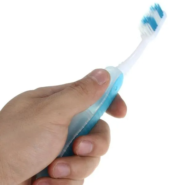 Portable Foldable Toothbrush Travel Hiking Camping Dental Care Light Blue