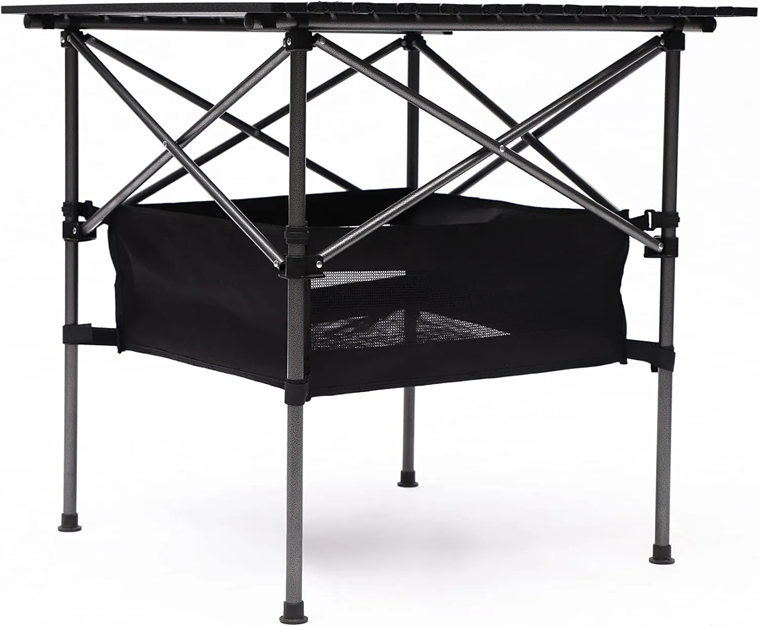 Portable Folding Camping Table and Chair Set, Aluminum Frame, Oxford Cloth Seat with Side Table, Three Color Options（A Table with Two Chairs） (Blue)