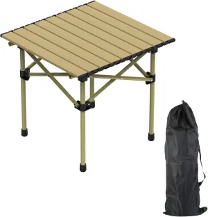 Portable Folding Camping Table, Lightweight Roll-up Outdoor Table with Carry Bag, Collapsible Picnic Table for Camping, Beach, BBQ, Hiking, Foldable & Sturdy Camping Furniture, S Size