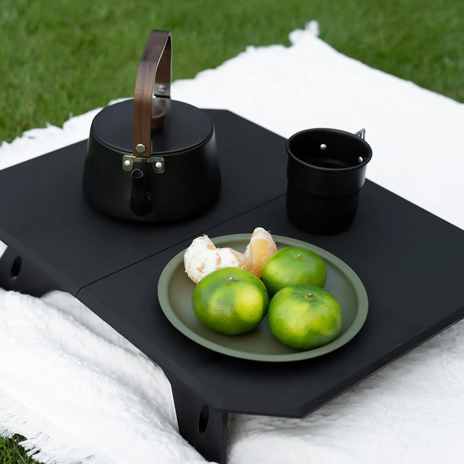 Portable Folding Camping Table with Adjustable Heights Aluminum Alloy Folding Table Picnics Desk for Camping and Party