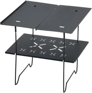 Portable Folding Camping Table with Double Layer and Aluminum Top, Light Weight Outdoor Picnics Desk Folding Camp Table