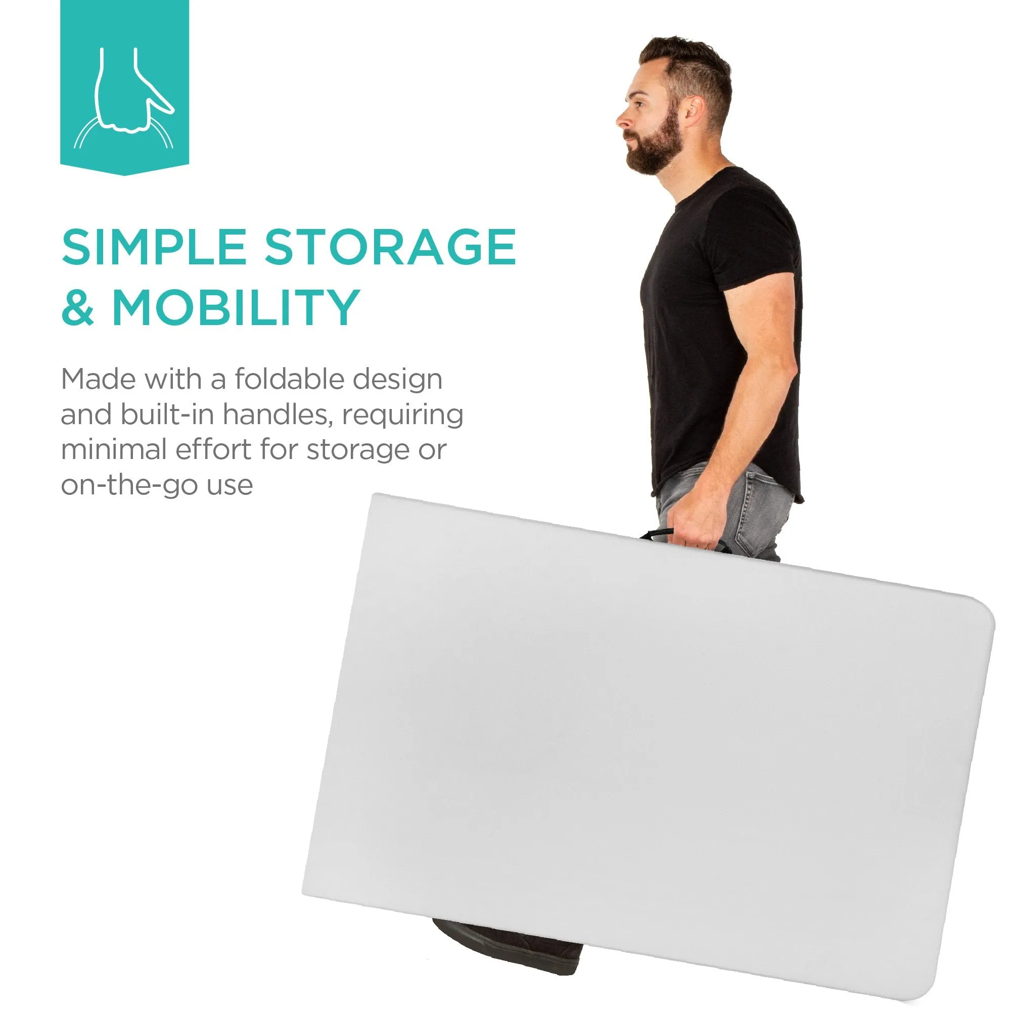 Portable Folding Dining w/ Cutting-edge software Table First-time buyer discount Lock Handle, 8ft Plastic
