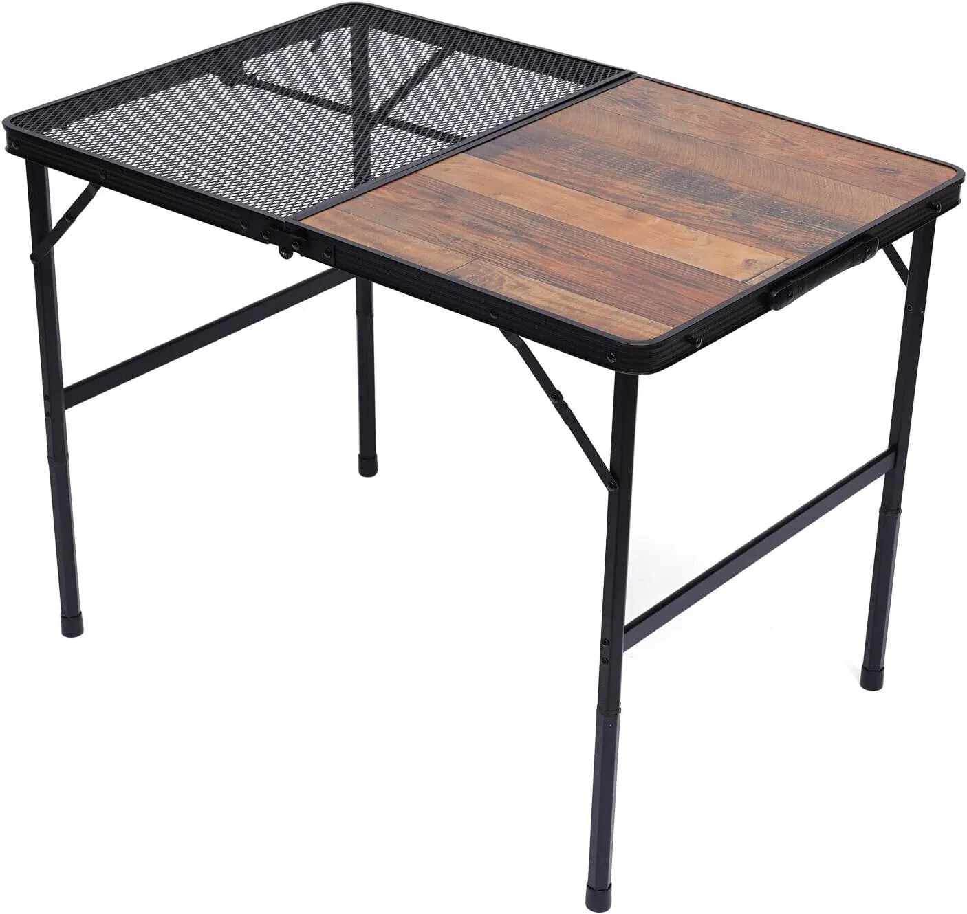 Portable Folding Table Aluminum Camping Table Outdoor Picnic Table Lightweight Black