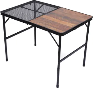 Portable Folding Table Aluminum Camping Table Outdoor Picnic Table Lightweight Black