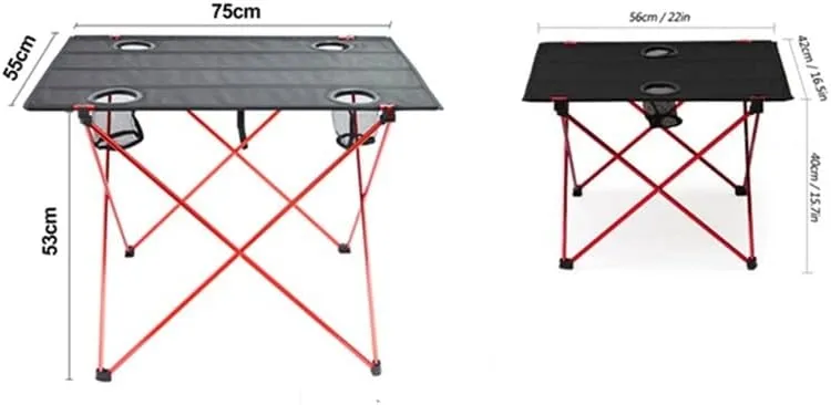 Portable Folding Table，Folding Table, Portable Table, Adjustable Folding Table, Portable Outdoor Side Table, Lightweight Camping Table, Suitable for Camping, Coffee and Travel/I/56*42*40Cm