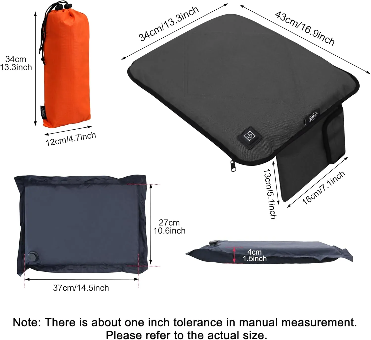 Portable Heated Seat Cushion,Heated Stadium Seats for Bleachers,Waterproof Heated Seat Pad