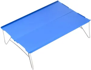 Portable Outdoor Hiking Folding Table, Aluminium Alloy Barbecue Picnic Dining Table, Durable Smooth Surface Camping Table-Blue