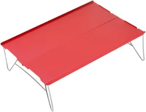 Portable Outdoor Hiking Folding Table, Aluminium Alloy Barbecue Picnic Dining Table, Durable Smooth Surface Camping Table-red