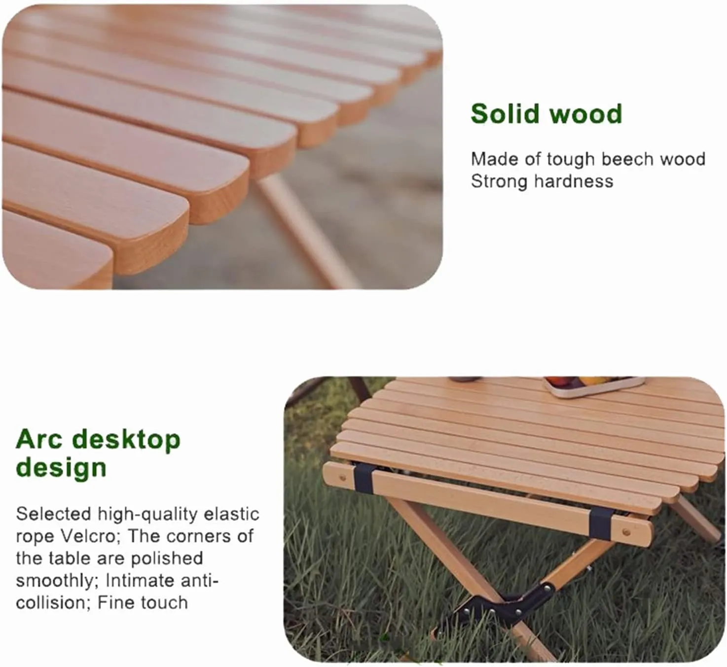 Portable Picnic Table, Folding Wooden Camping Table with Bag,Camping Barbecue Self Driving Picnic Table for Outdoor& Indoor, Beach, Patio, Yard (A 90x59.5x45cm)