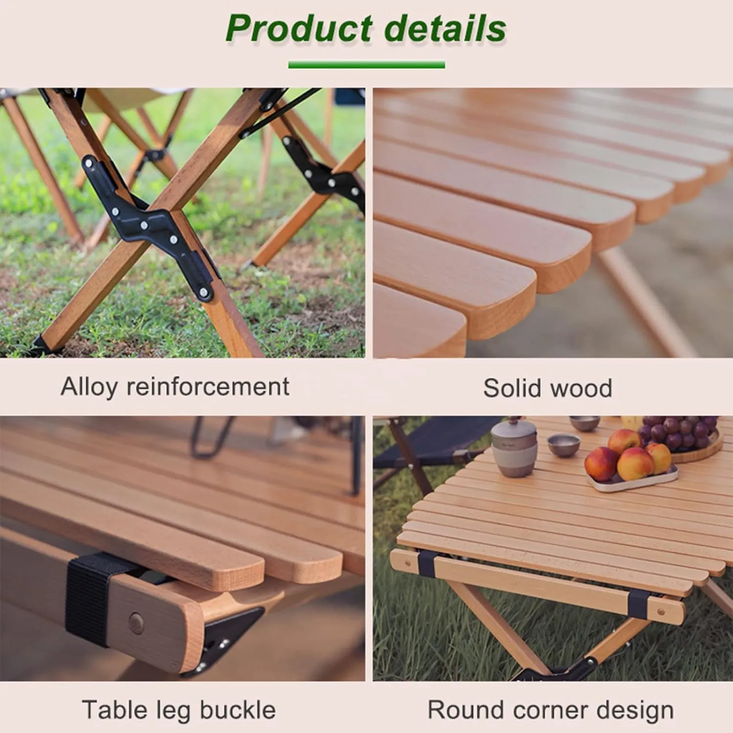 Portable Picnic Table, Folding Wooden Camping Table with Bag,Camping Barbecue Self Driving Picnic Table for Outdoor& Indoor, Beach, Patio, Yard (A 90x59.5x45cm)