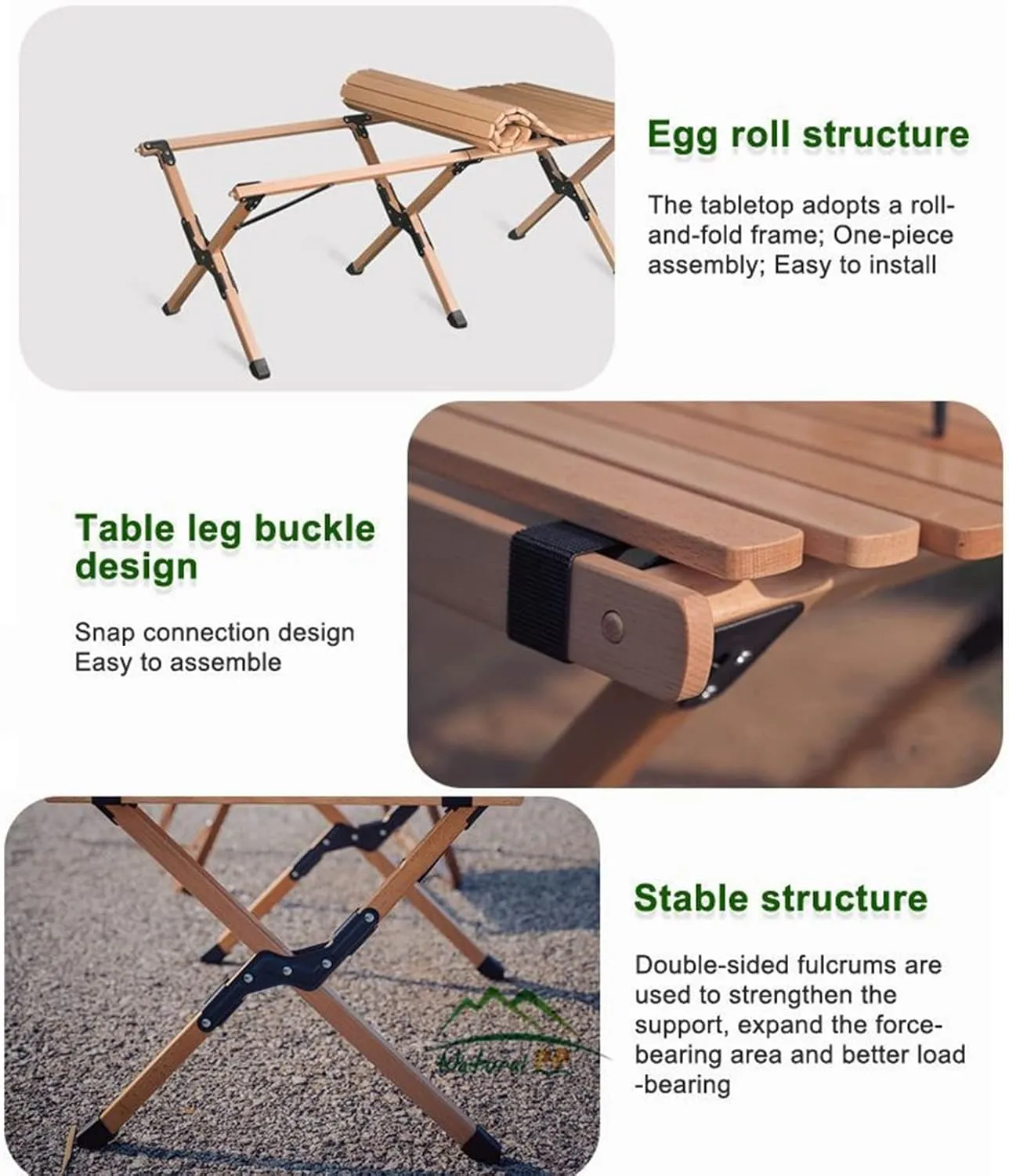 Portable Picnic Table, Folding Wooden Camping Table with Bag,Camping Barbecue Self Driving Picnic Table for Outdoor& Indoor, Beach, Patio, Yard (A 90x59.5x45cm)
