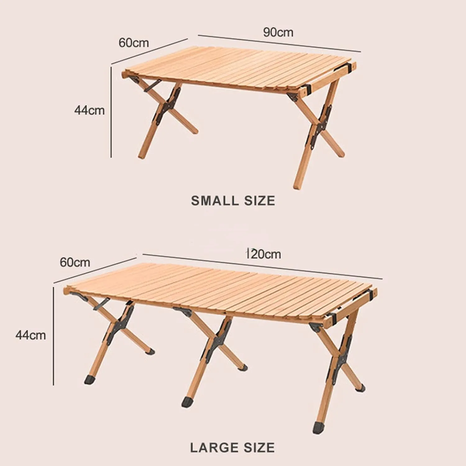 Portable Picnic Table, Folding Wooden Camping Table with Bag,Camping Barbecue Self Driving Picnic Table for Outdoor& Indoor, Beach, Patio, Yard (A 90x59.5x45cm)