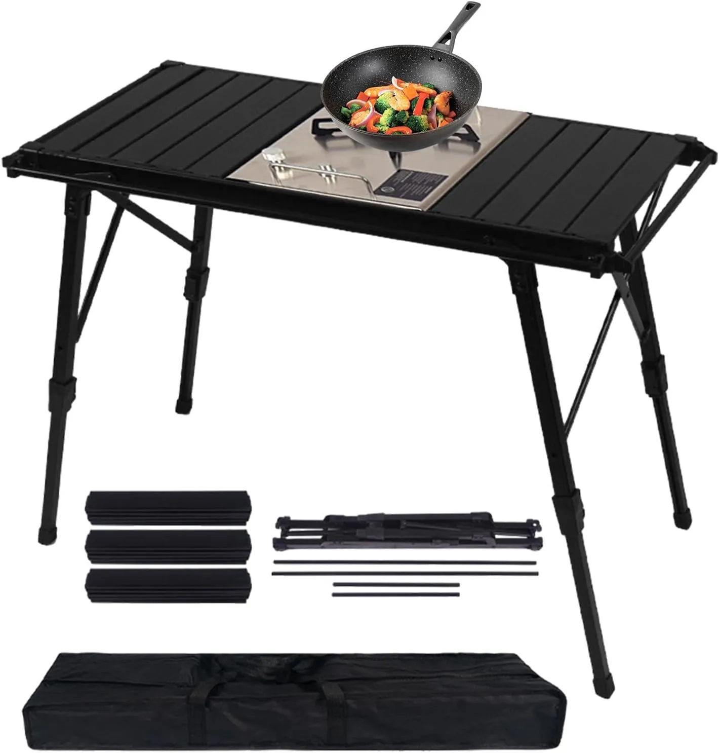 Portable Picnic Table, Travel Picnic Table, Adjustable Camping Table, Foldable Travel Table, Camping Accessories, Folding Legs Perfect for Camping, Beach, Outdoor Dinner Outdoor Picnic Ideal