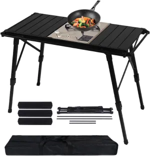 Portable Picnic Table, Travel Picnic Table, Adjustable Camping Table, Foldable Travel Table, Camping Accessories, Folding Legs Perfect for Camping, Beach, Outdoor Dinner Outdoor Picnic Ideal