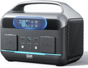 Portable Power Station 600W (1200W Surge), 576Wh (180,000mAh) Solar Generator, LFP Battery 1Hour Fast Charging, 100W USB-C Output, Power Bank Station for Home & Emergency Backup, Camping & RVs, CPAP